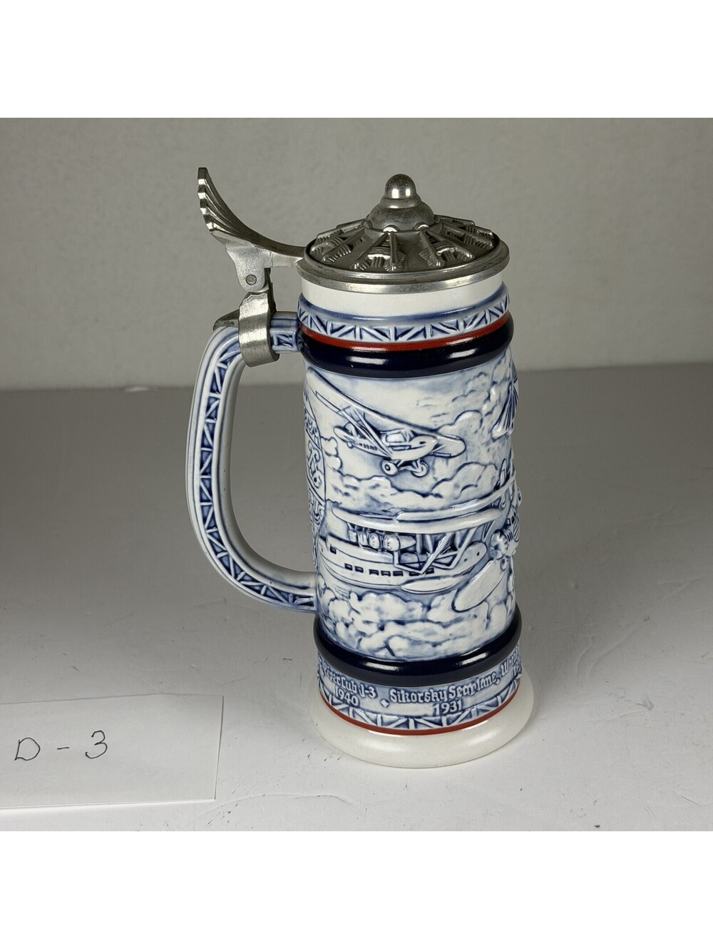 Vintage 1981 Avon Aviation History Beer Stein Handcrafted in Brazil D-3